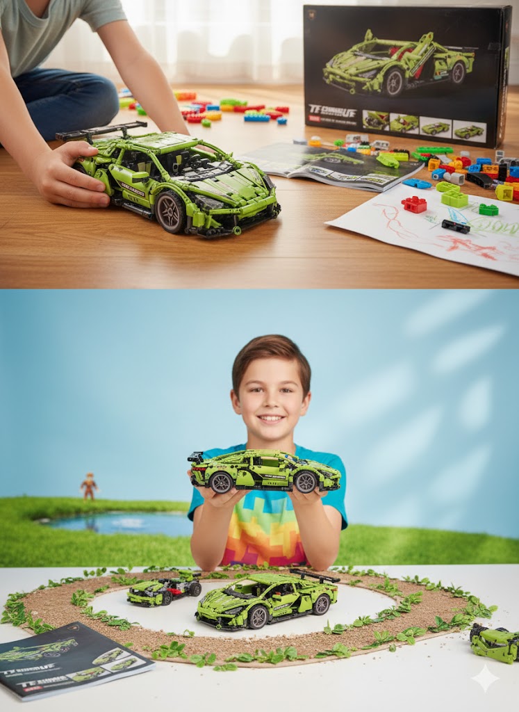 Building Block Sports Lamborghini Car For Kids