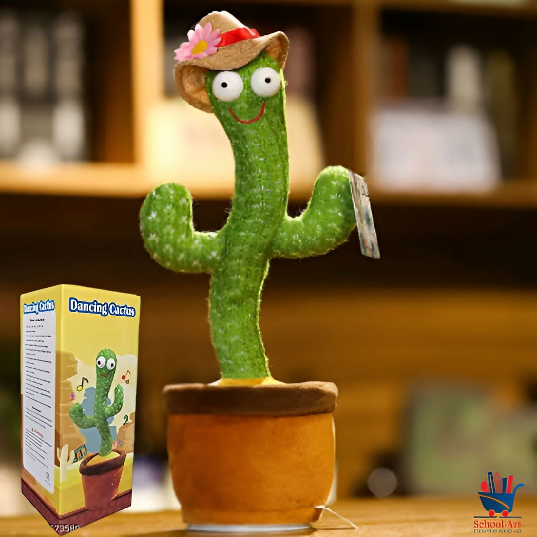 Dancing Cactus Toy - Talking Cactus - Tree Cactus Plush Toy for Children Kids Toddlers - Rechargeable Cactus Toys For Kids - With Box - With Cap