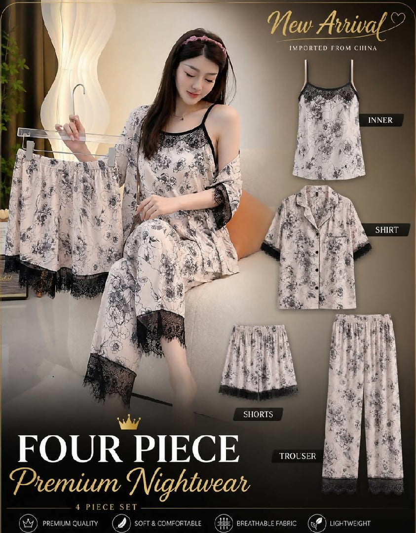 Nightwear Set 4 Piece Premium Quality