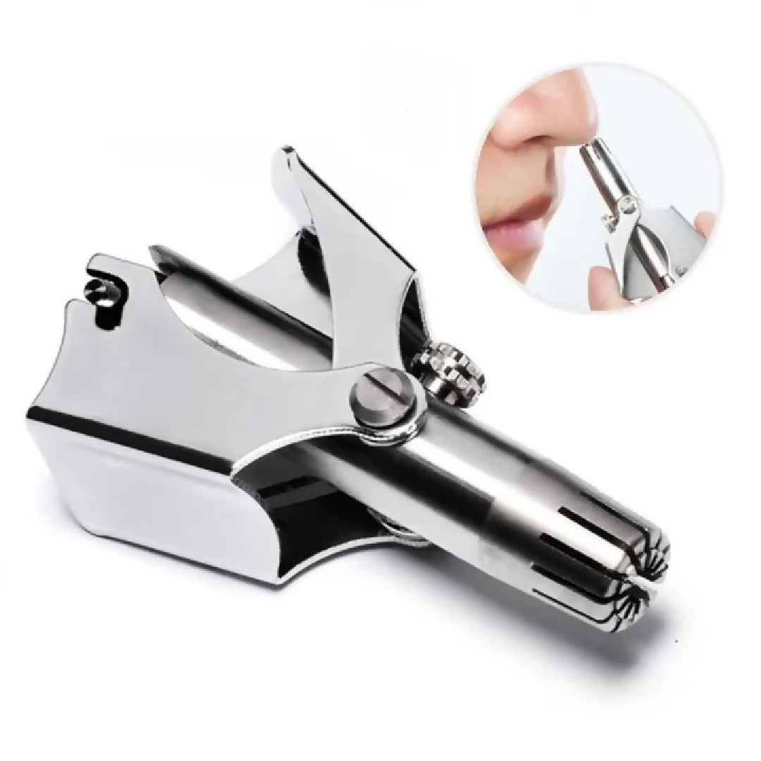 Ear Wax Cleaning Kit 6Pcs and Stainless Steel Manual Nose Trimmer - Nose Ear Hair Face Care Shaving Kit for Men - Washable Grooming Set