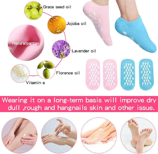1 Pairs of Gel Socks Soft Moisturising Socks Gel Socks Spa Socks Super Soft Spa Socks with Gel Moisturising Socks Can be Used for Cracked Skin