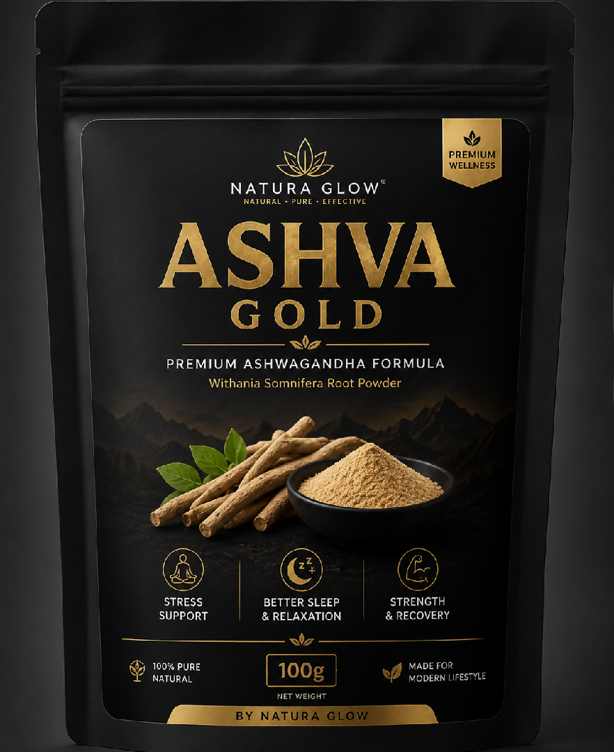 Natura Glow ASHVA GOLD Premium Ashwagandha Root Powder 100g