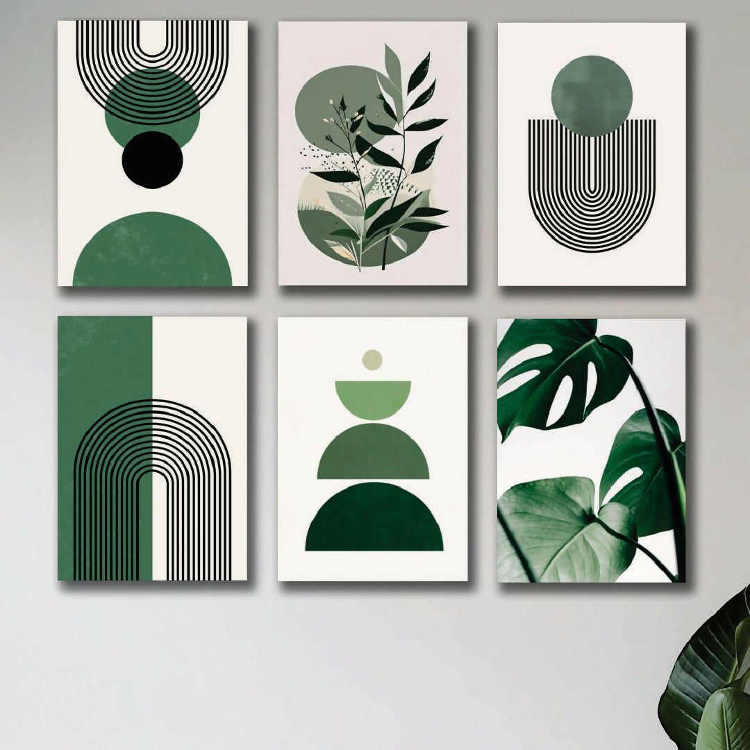 Set of 6 Premium Wall Art Photo Tiles Modern Home Decor Sets 8x11