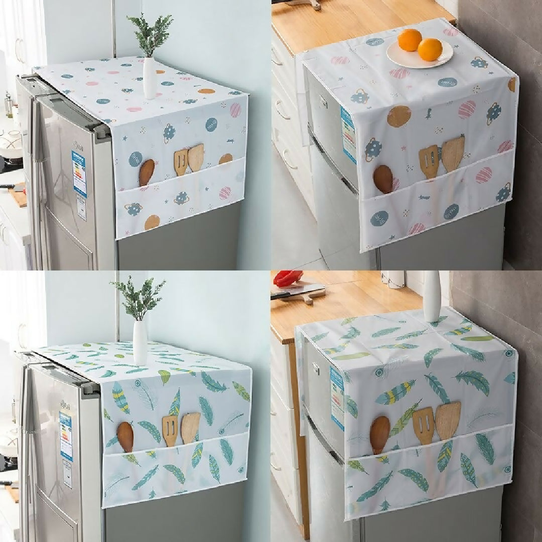Anti-dust Waterproof Oil-proof Fridge Cover - Protective Refrigerator Top Cover - Random Design