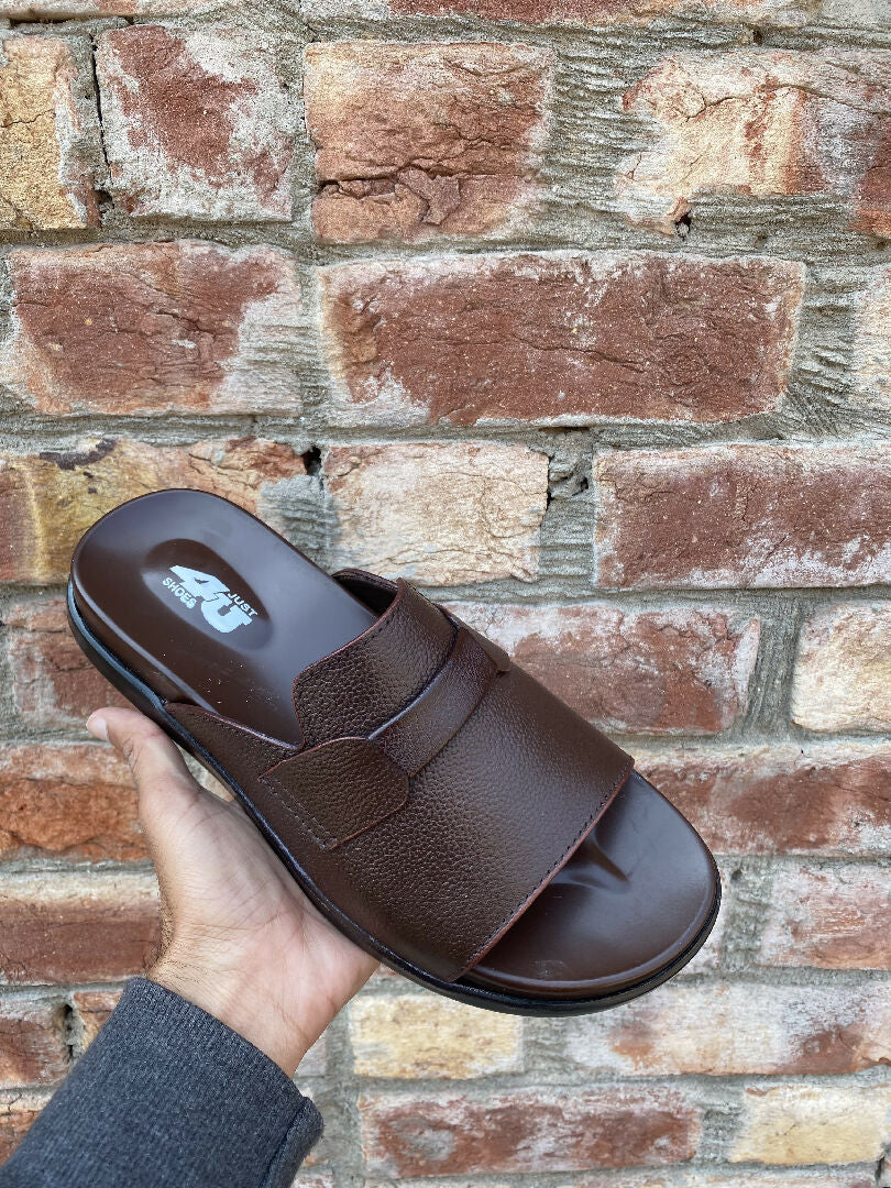 Leather Sandals for men Mehndi colour