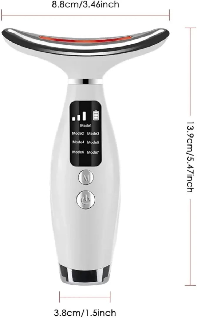 7 Colors LED Lights Face Neck Beauty Device Vibration Massage Improve Neck Lines Home Use Face Lifting Machine 7 Modes 3 Levels