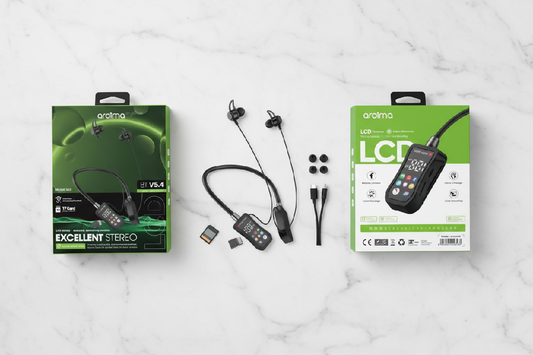 Aroma M31 Bluetooth Neckband Earphone with LCD Display