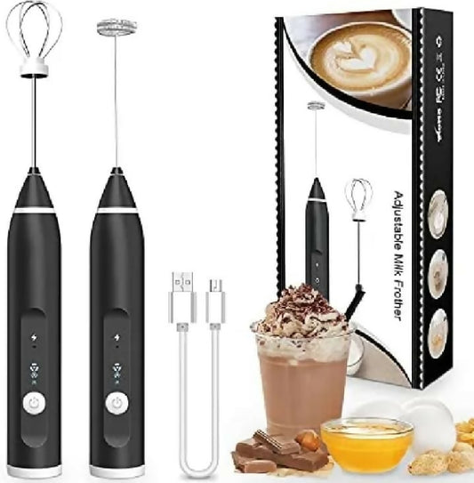 2 in 1 Rechargeable Electric Coffee and Egg Beater USB Coffee Foam Maker and Handheld Whis