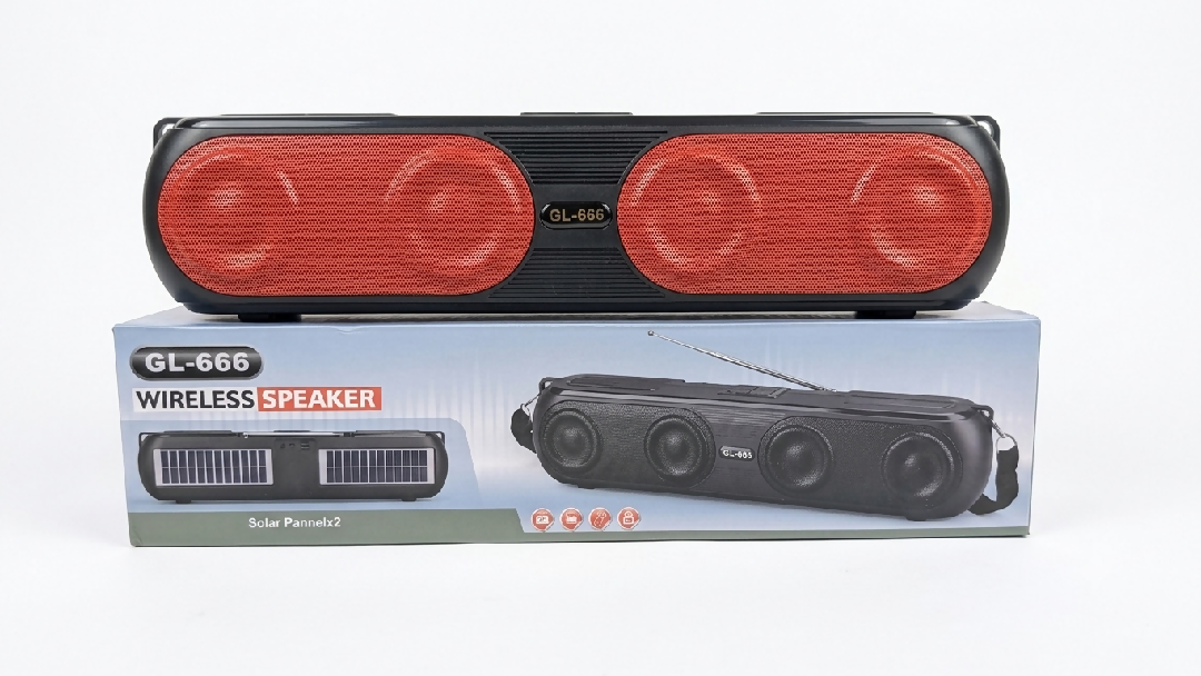 GL 666 Solar Wireless Hybrid Speaker Bluetooth 5 Quad Drivers And 1200mAh Battery