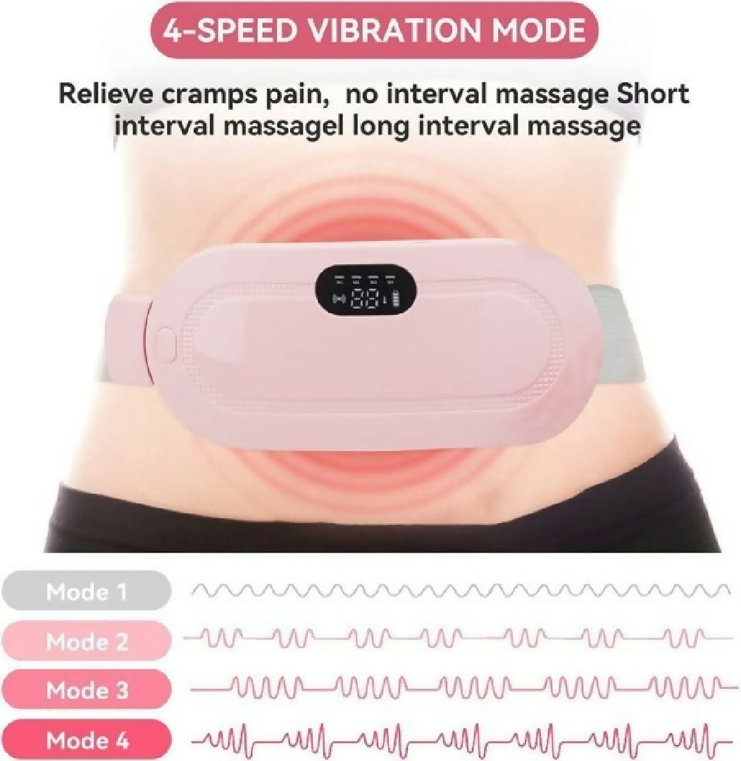 Period Cramp Relief Belt Portable Menstrual Heating Pad Heated Belly Belt For Menstrual Cramp Relief With 3 Heat Levels And 4 Modes Electric Belt Massage For Women And Girls