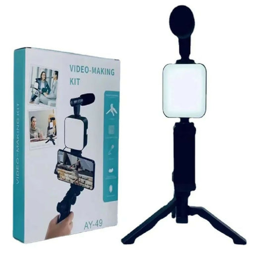 AY 49 Mobile Phone Vlog Selfie Stick Short Video Live Broadcast Fill Light Bracket Video Conference LED Mini Photography Light