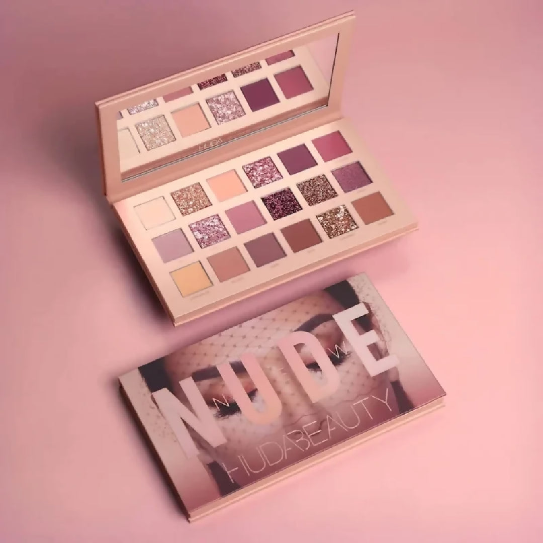 18 Colors Nude Eyeshadow Palette Matte and Shimmer Pigmented Shades Long Lasting