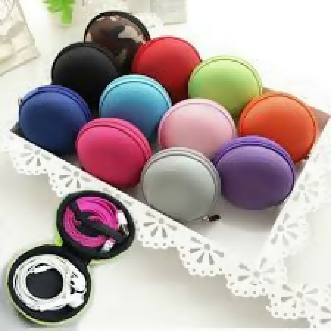Zipper Fabric Storage Hand Carrying Case For Earphones Handsfree
