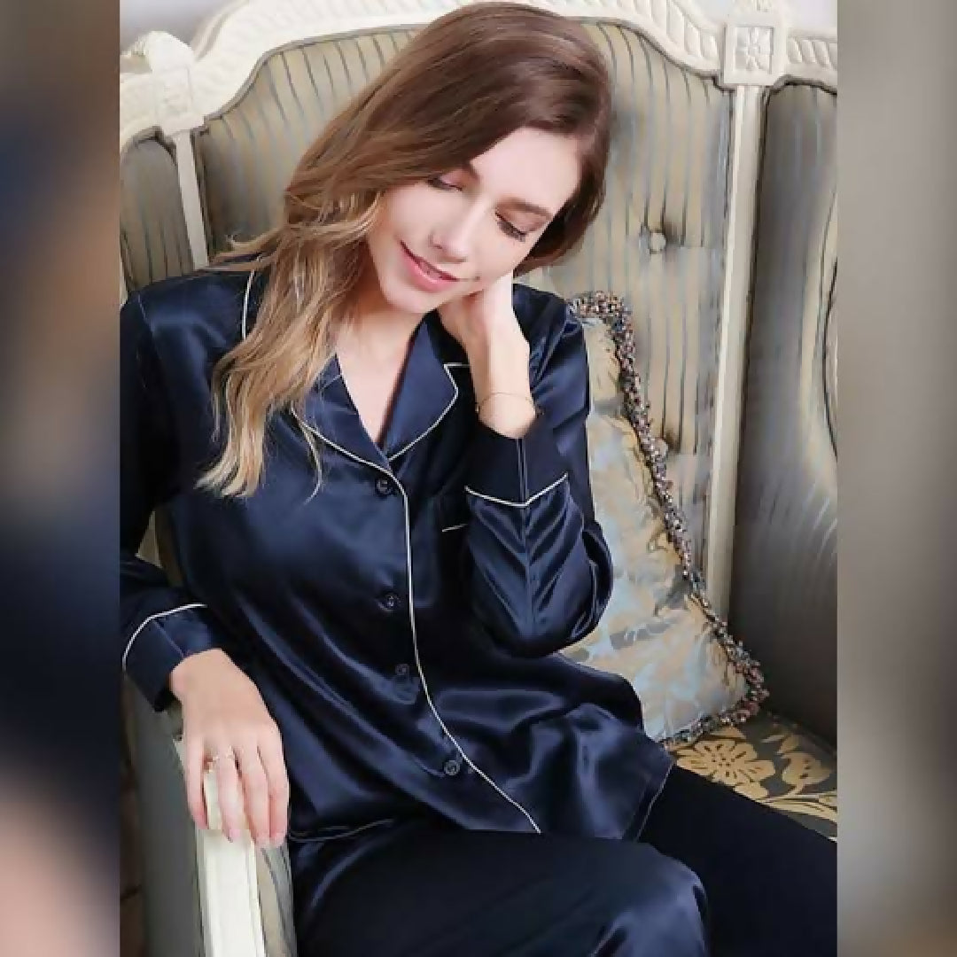 Viscose Silk women Nightwear Trouser Shirt