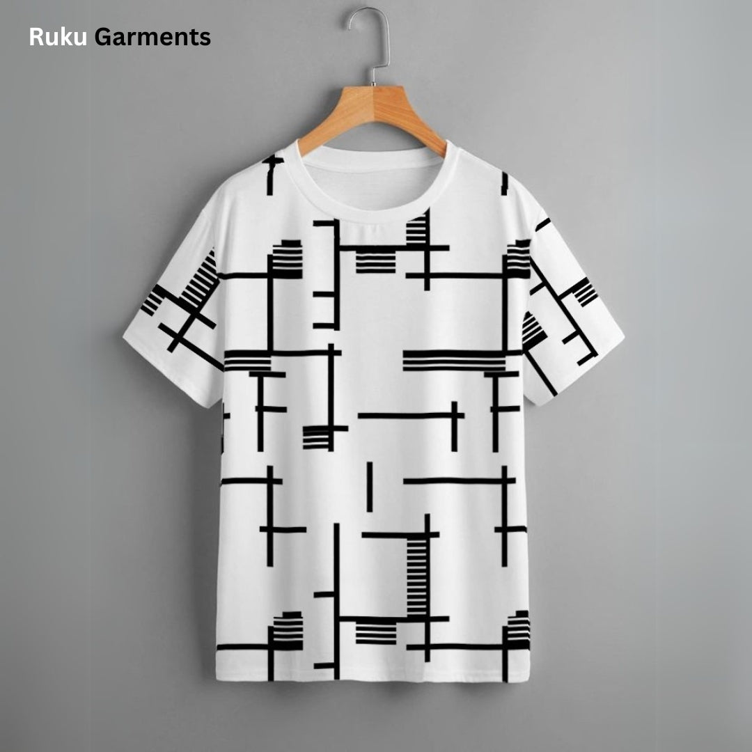 Short Sleeves All Over Printed Cotton Tees | Unisex
