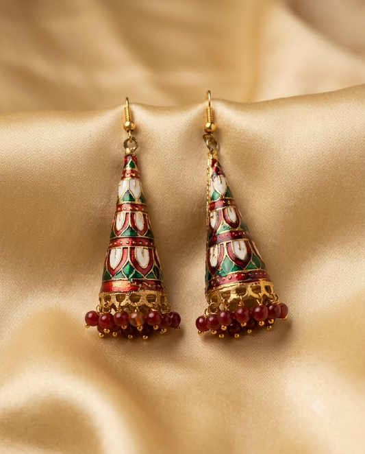 Royal Minakari Conical Jhumka Earrings