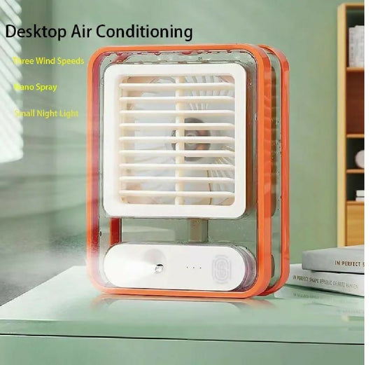 Type C Rechargeable Portable Desktop Air Conditioner With 3 Speed Spray Humidifier Purifier mini Fan
