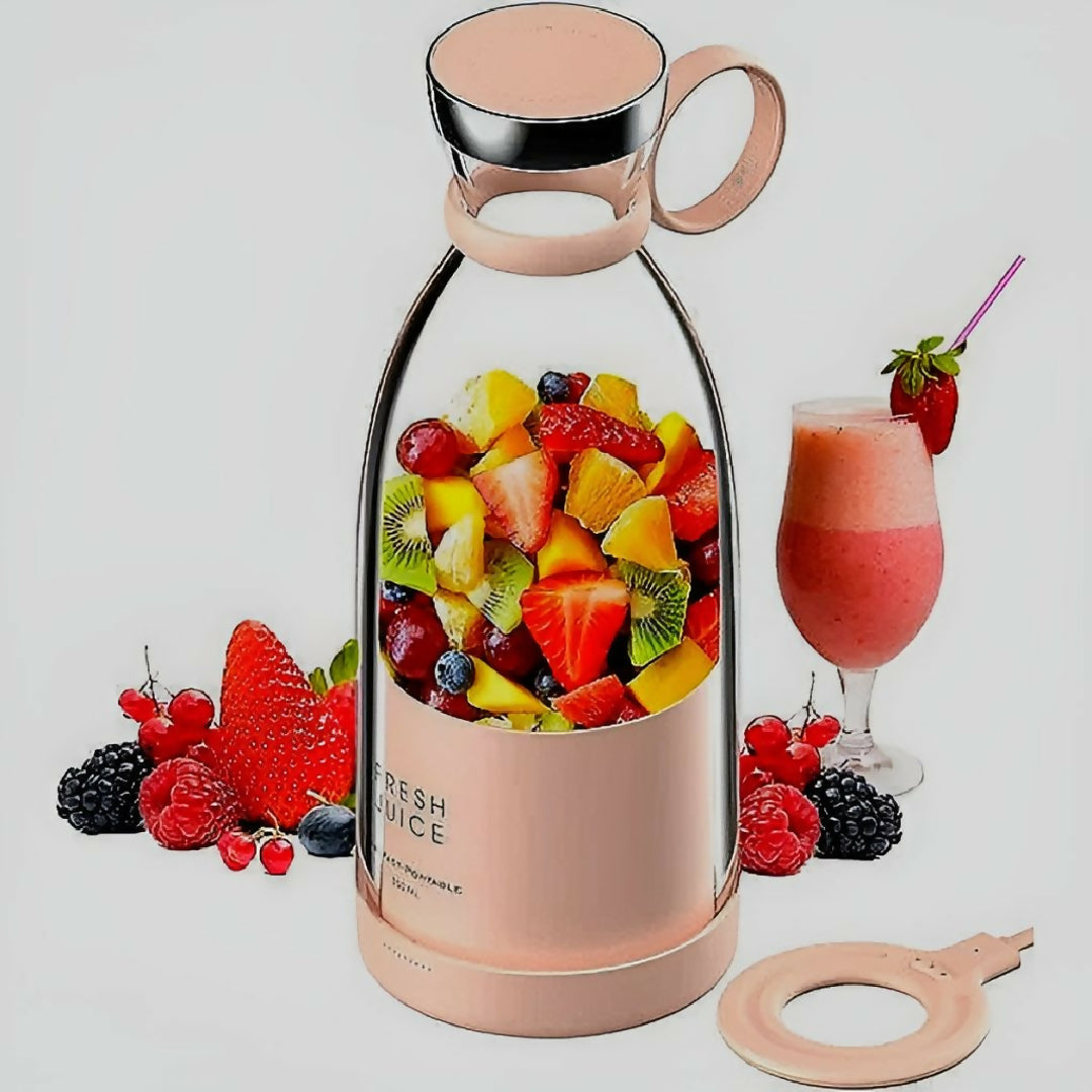Mini Portable Blender Rechargeable Electric Fruit Juicer Mixers Rechargeable - 420ml ( Random Color