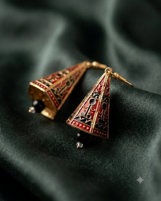 Royal Minakari Pyramid Drop Earrings
