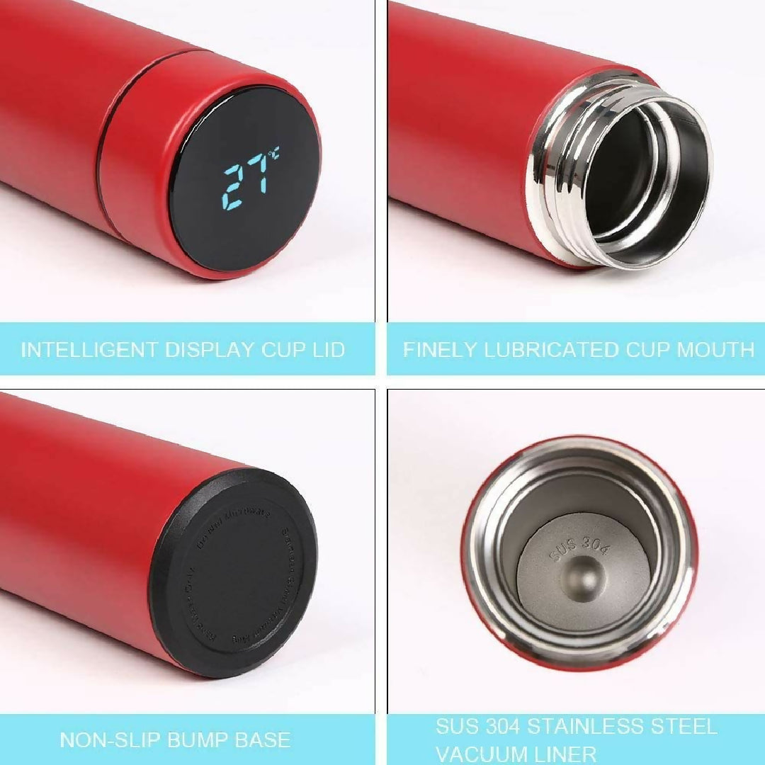 Smart Thermos Water Bottle LED Digital Temperature Water Bottle Display Stainless Steel Coffee Thermal Vaccum Mug Intelligent Insulation Cups Vacuum Flask Temperature Bottles