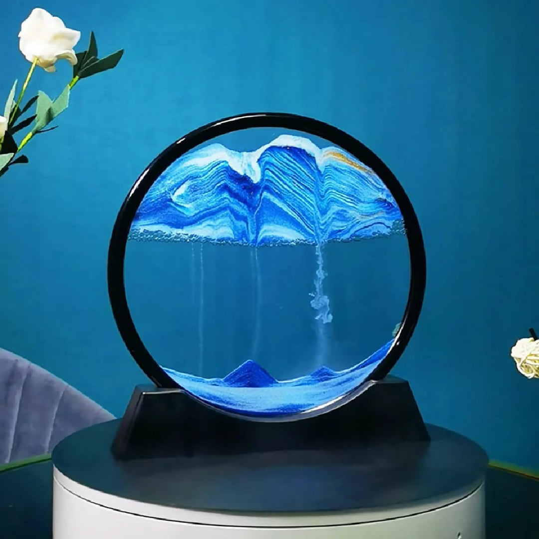 3d Moving Sandscapes Frame - Moving Sand Lamp Frame 7-Inch - Random Color