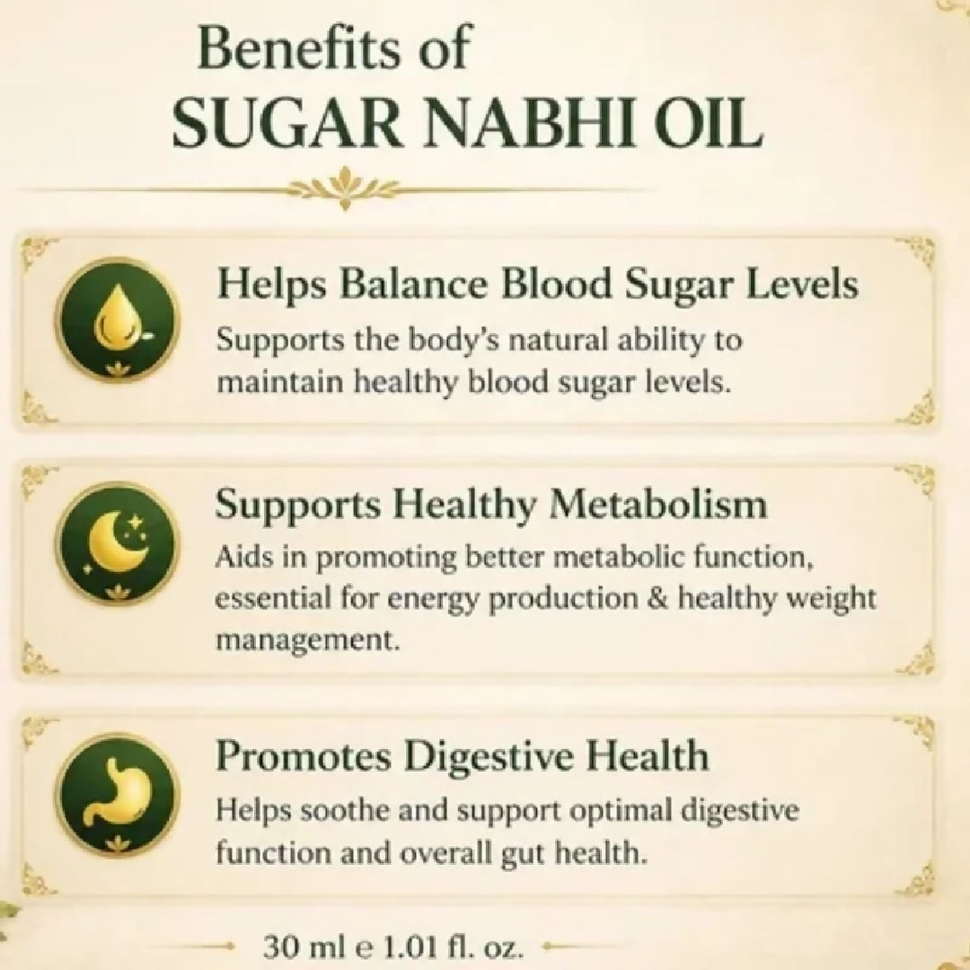 Sugar Balance Nabhi Oil Herbal Belly Button Massage Oil Ayurvedic Inspired Navel Care Oil 30ml
