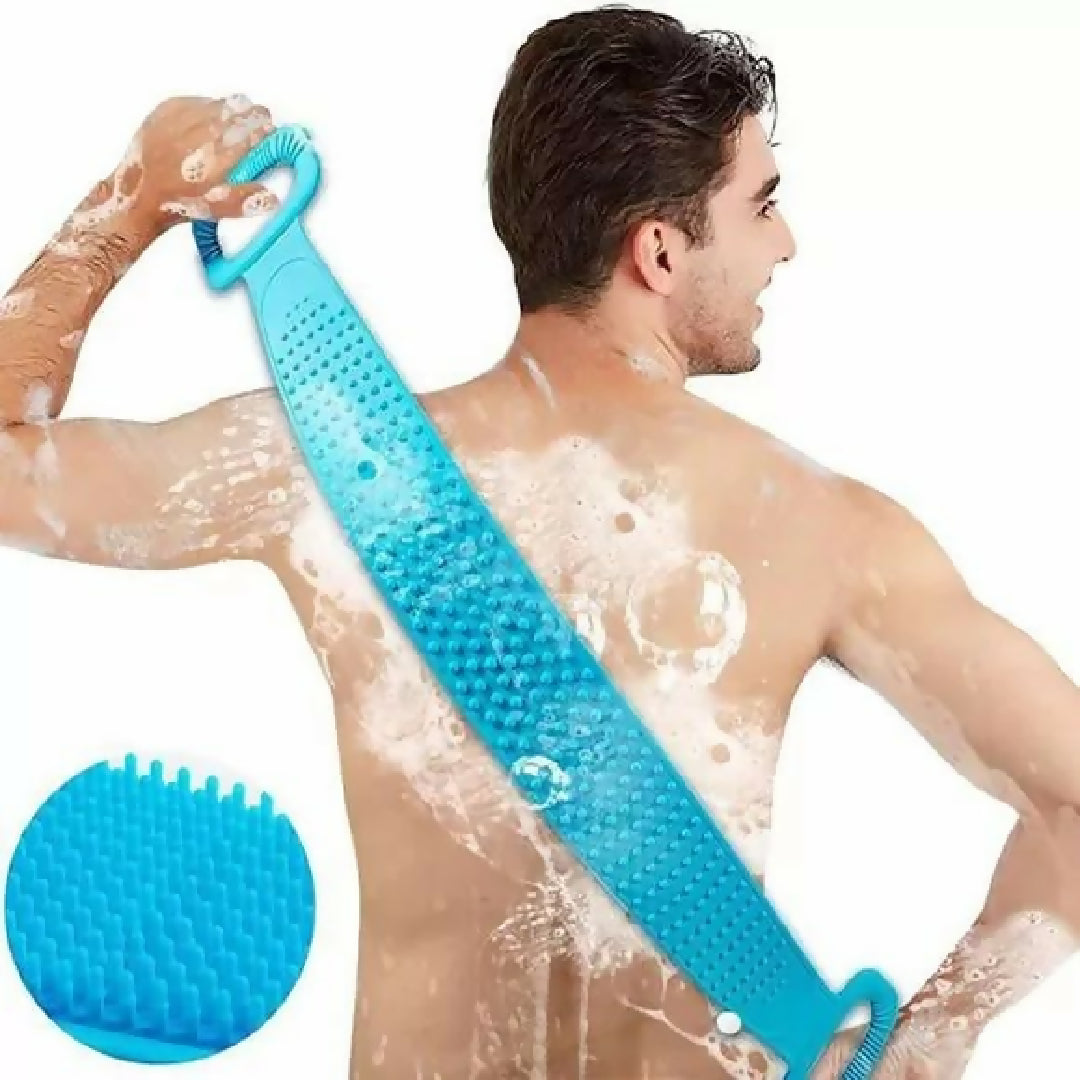 Silicone Bath Body Brush Exfoliating Long Silicone Body Back Scrubber Easy To Clean Lathers Well Eco Friendly Long Lasting