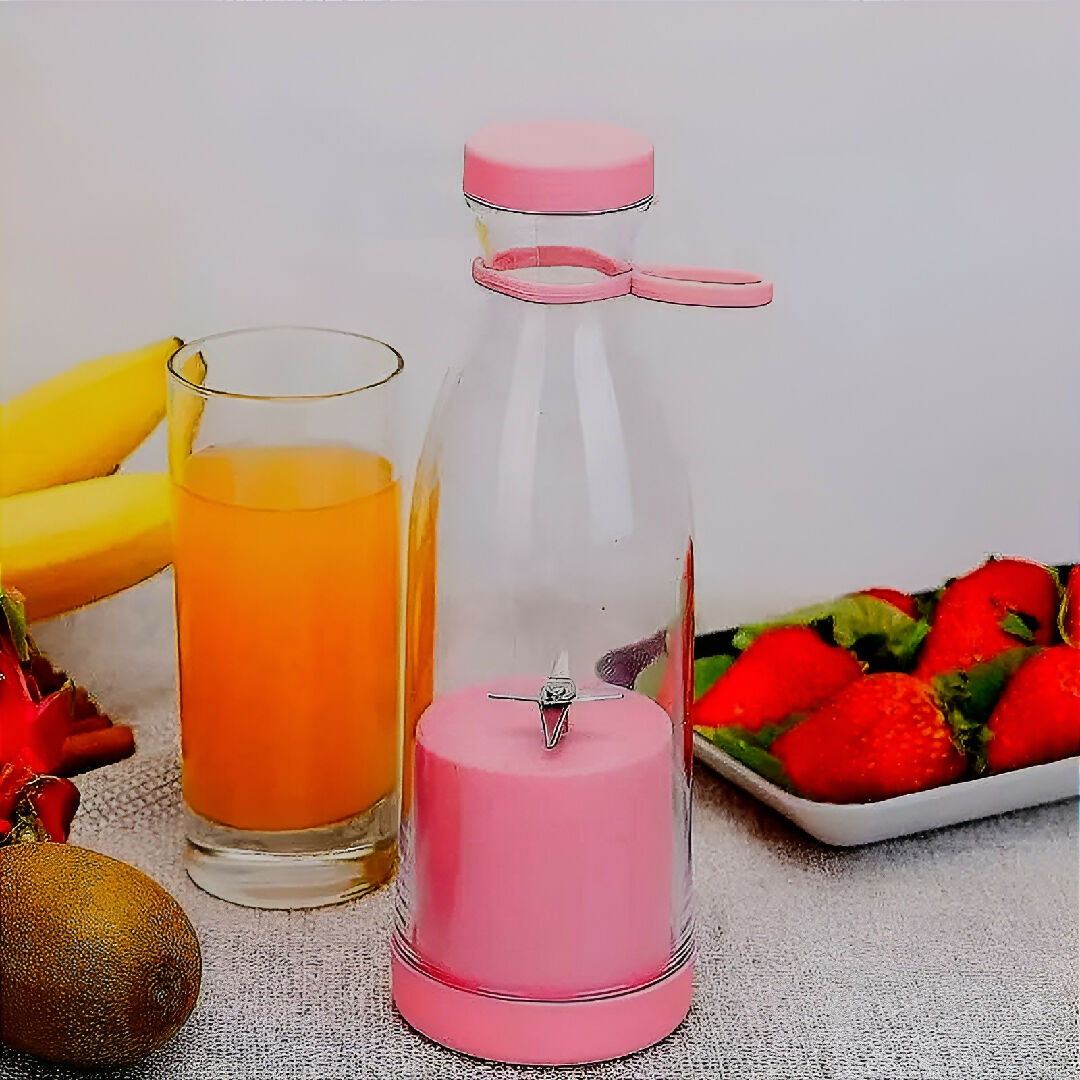 Mini Portable Blender Rechargeable Electric Fruit Juicer Mixers Rechargeable - 420ml ( Random Color