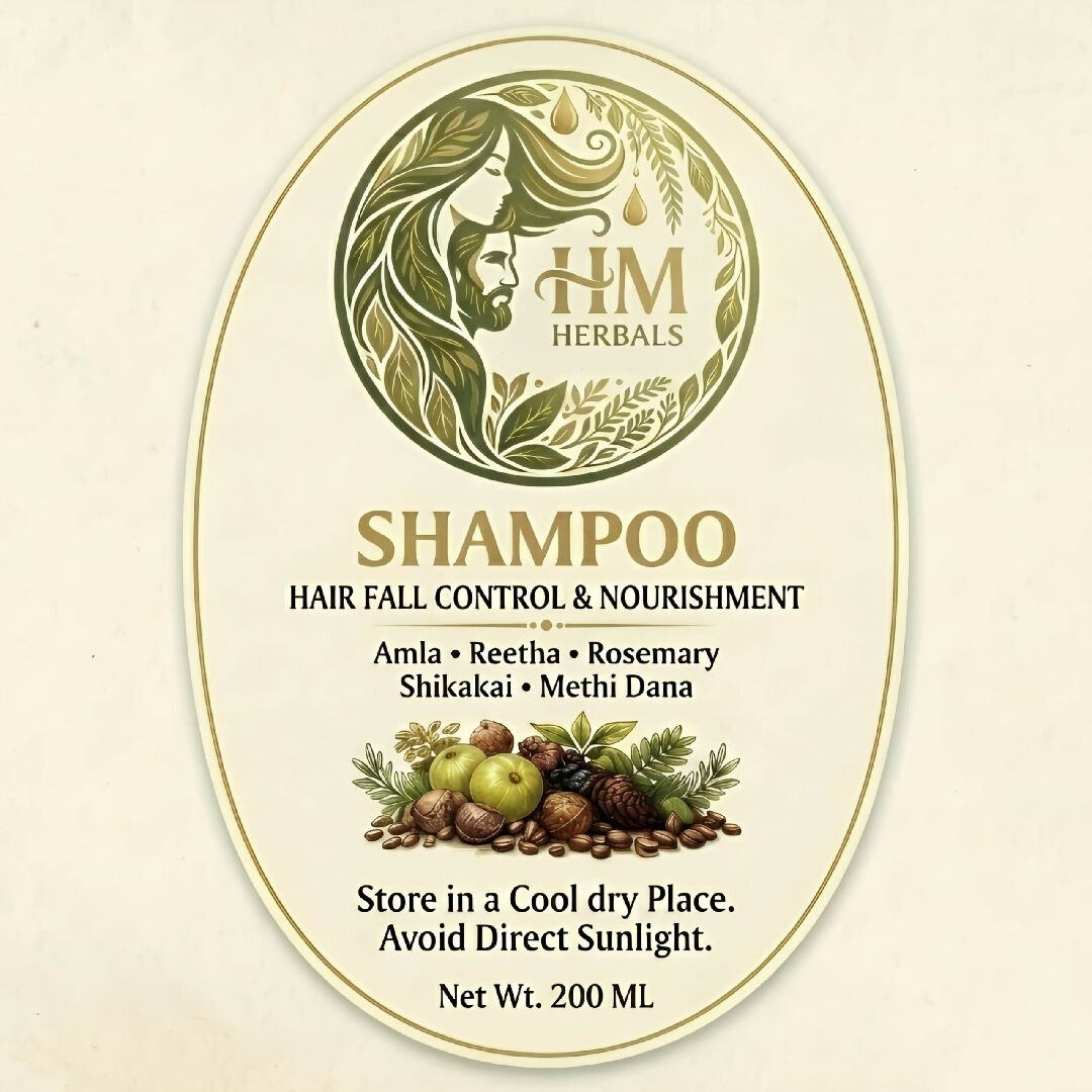 HM Herbals Pure Organic Shampoo Hair Fall Control and Dandruff Solution