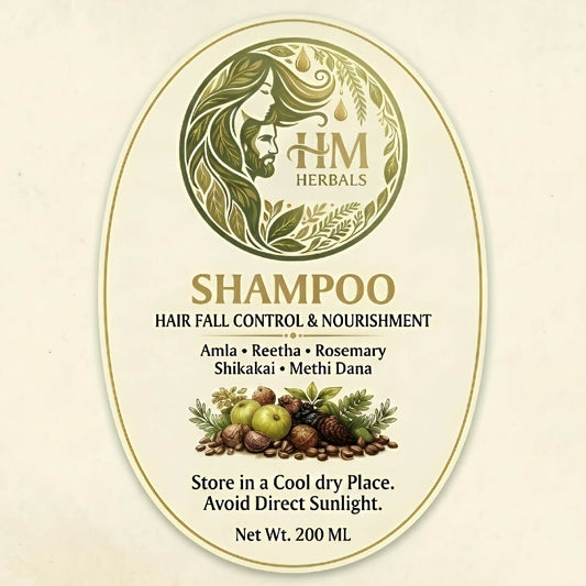 HM Herbals Pure Organic Shampoo Hair Fall Control and Dandruff Solution