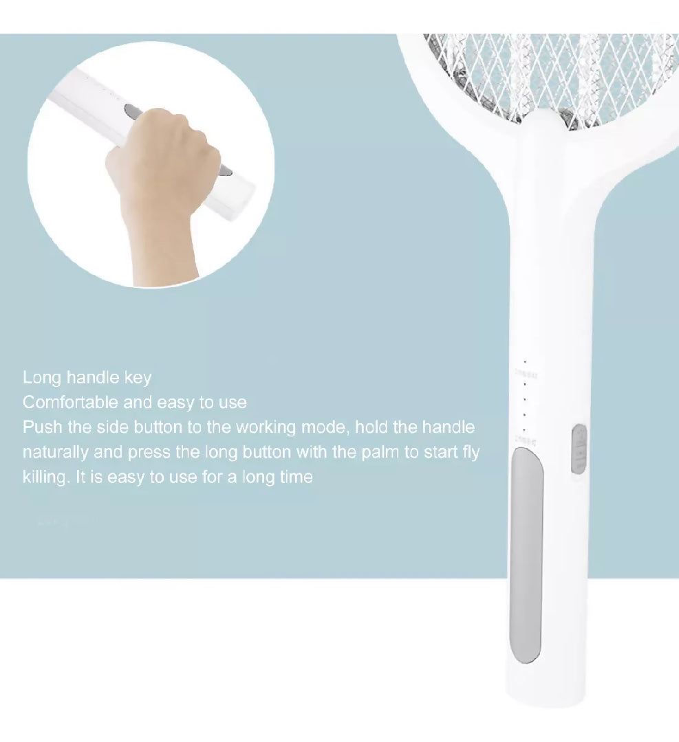 Rechargeable Electric Mosquito Killer Racket 2 In 1 LED Flash Light - Random Color