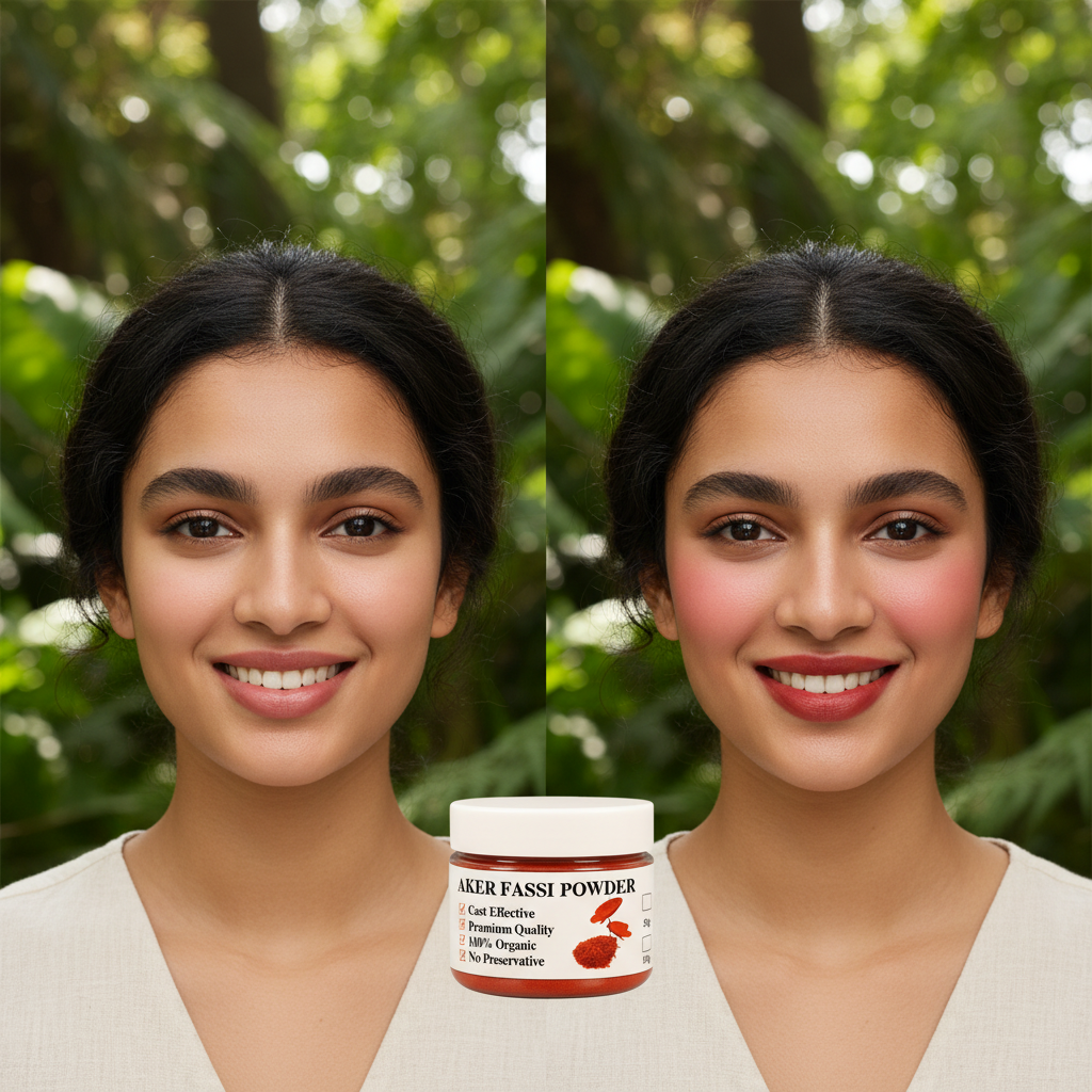 Woman showing rosy glow results