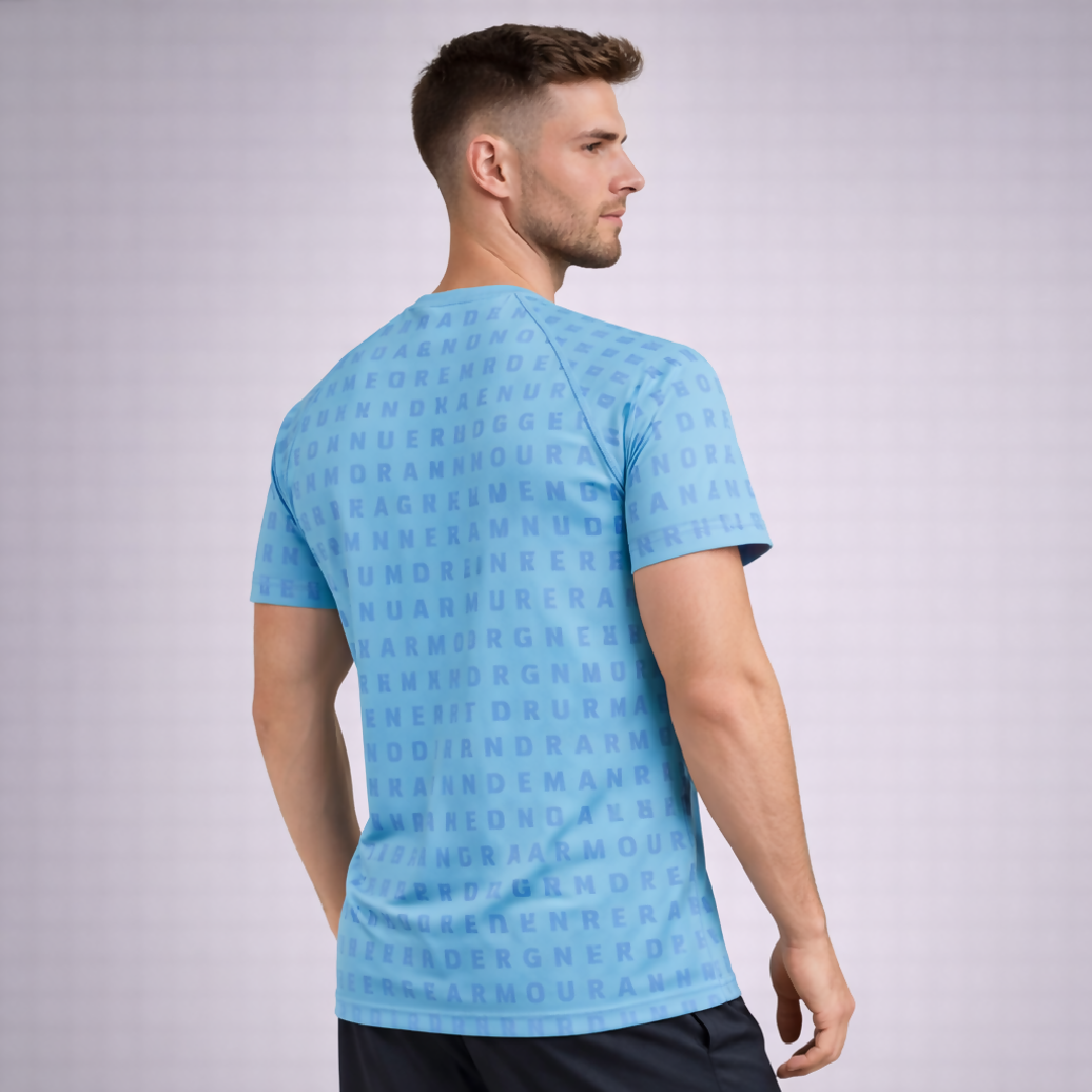 Mens Dry Fit Performance T Shirt Aqua Blue