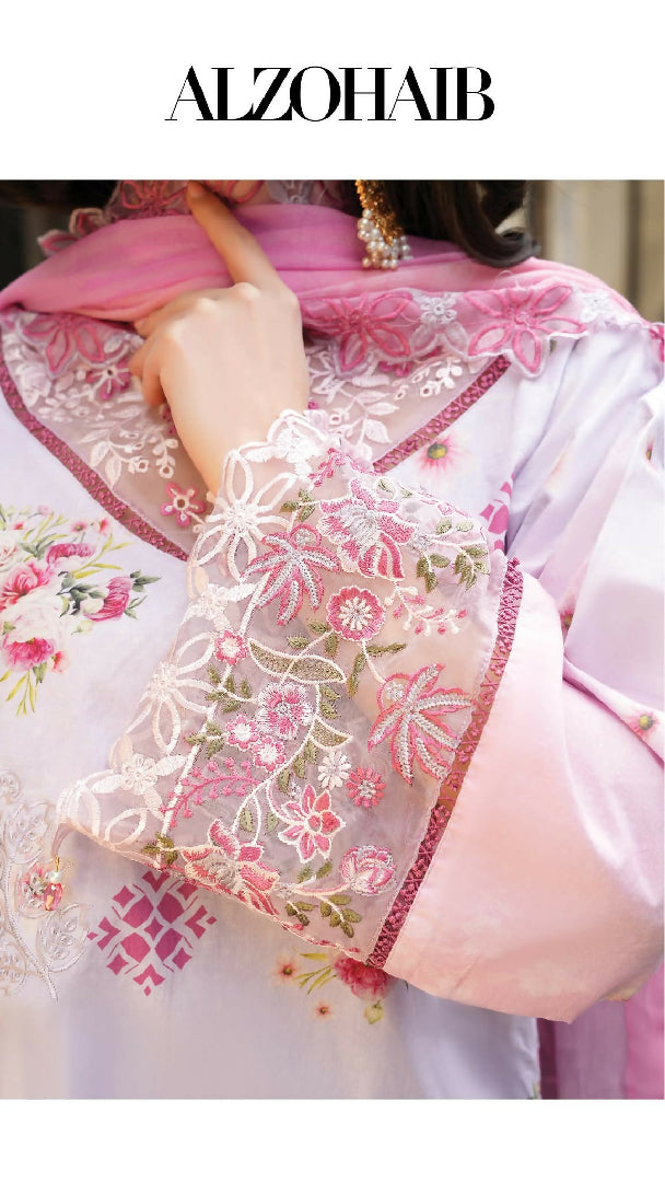Printkari 3 Piece Unstitched Embroidered