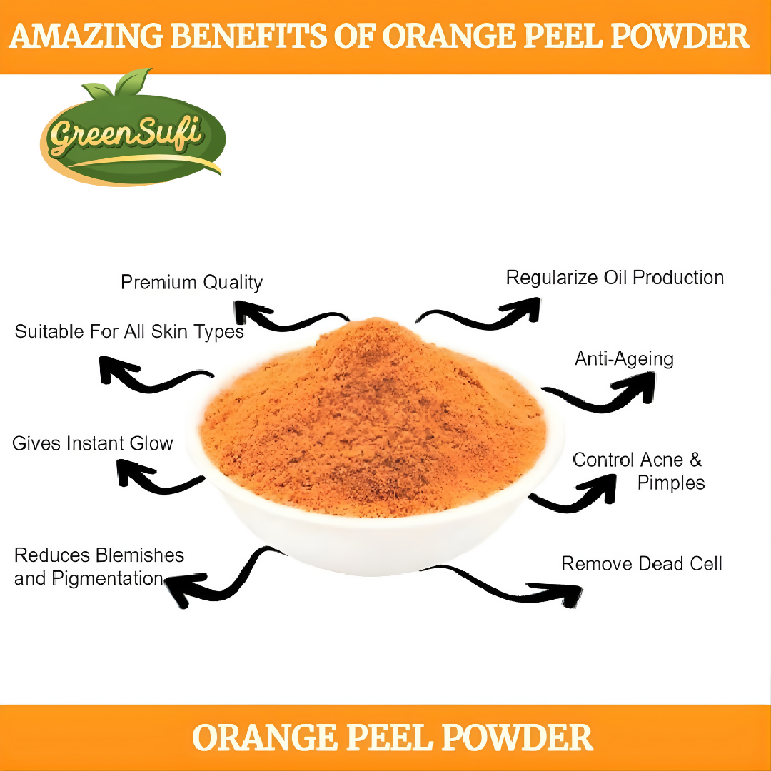 Green Sufi Organic Orange Peel Powder 100g For Skin Brightening Anti-Aging