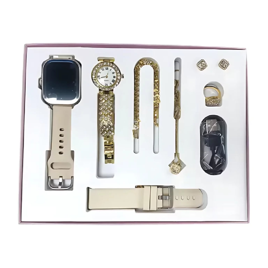 A58 Plus 6 in 1 Smartwatch For Women Best Quality Smart Watch For Girls Perfect For Gift Pink