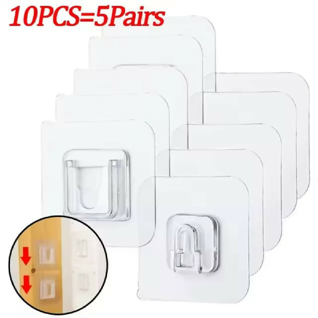 Pack Of 10 Double Sided Patch Hook Buckle Transparent Adhesive Wall Hooks