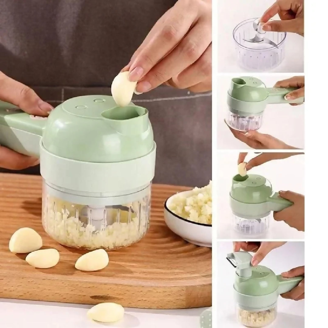 Electric Food Chopper and Vegetable Cutter Multifunctional USB Rechargeable Food Processor Chopping Slicing Grating and Grinding
