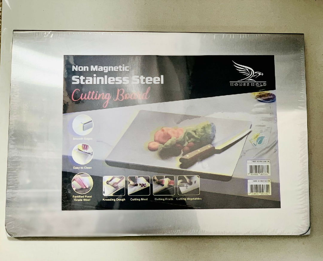 Marble Cutting Board Slab with Pure Stainless Steel Fitting