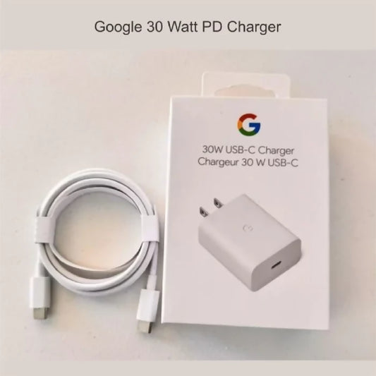 Google Pixel 30W USB-C Fast Charging Adapter and Cable