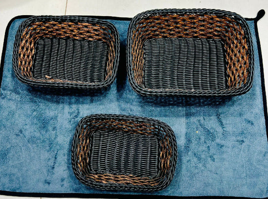 1 PCs MEDIUM NYLONE CANE MATERIAL FOOD SERVING BREAD BASKET NAAN BASKET