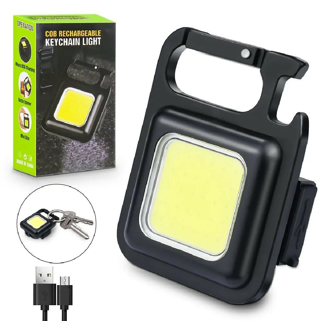 Pocket Flashlight Mini Keychains Work Light New Portable USB LED Rechargeable Outdoor Camping Corkscrew