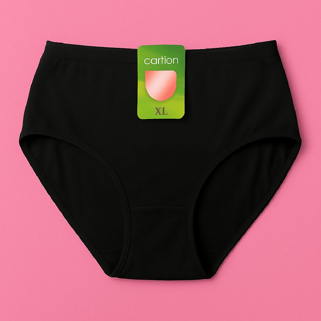 Malai Soft Fabric Underwear for Women - High Quality Comfortable Lightweight Everyday Panty in Black - Sizes S M L - Large