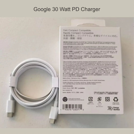 Google Pixel 30W USB-C Fast Charging Adapter and Cable