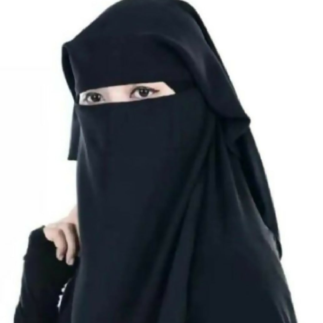 Triple Layer Niqab Full Coverage Breathable Face Veil for Women