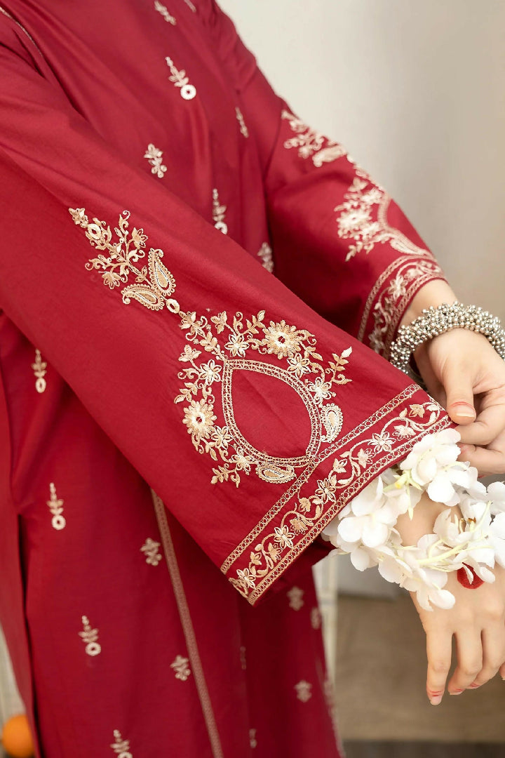 3PC LAWN EMBROIDERED SHIRT WITH MANAAR PRINTED DUPATTA AND EMBROIDERED TROUSER - HZG1595