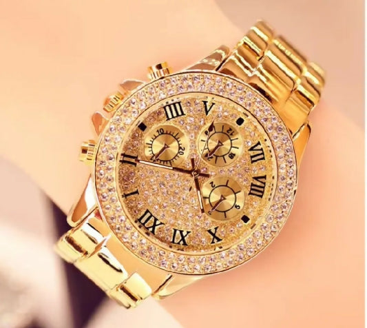 Golden Crystan Roman Dial Watch