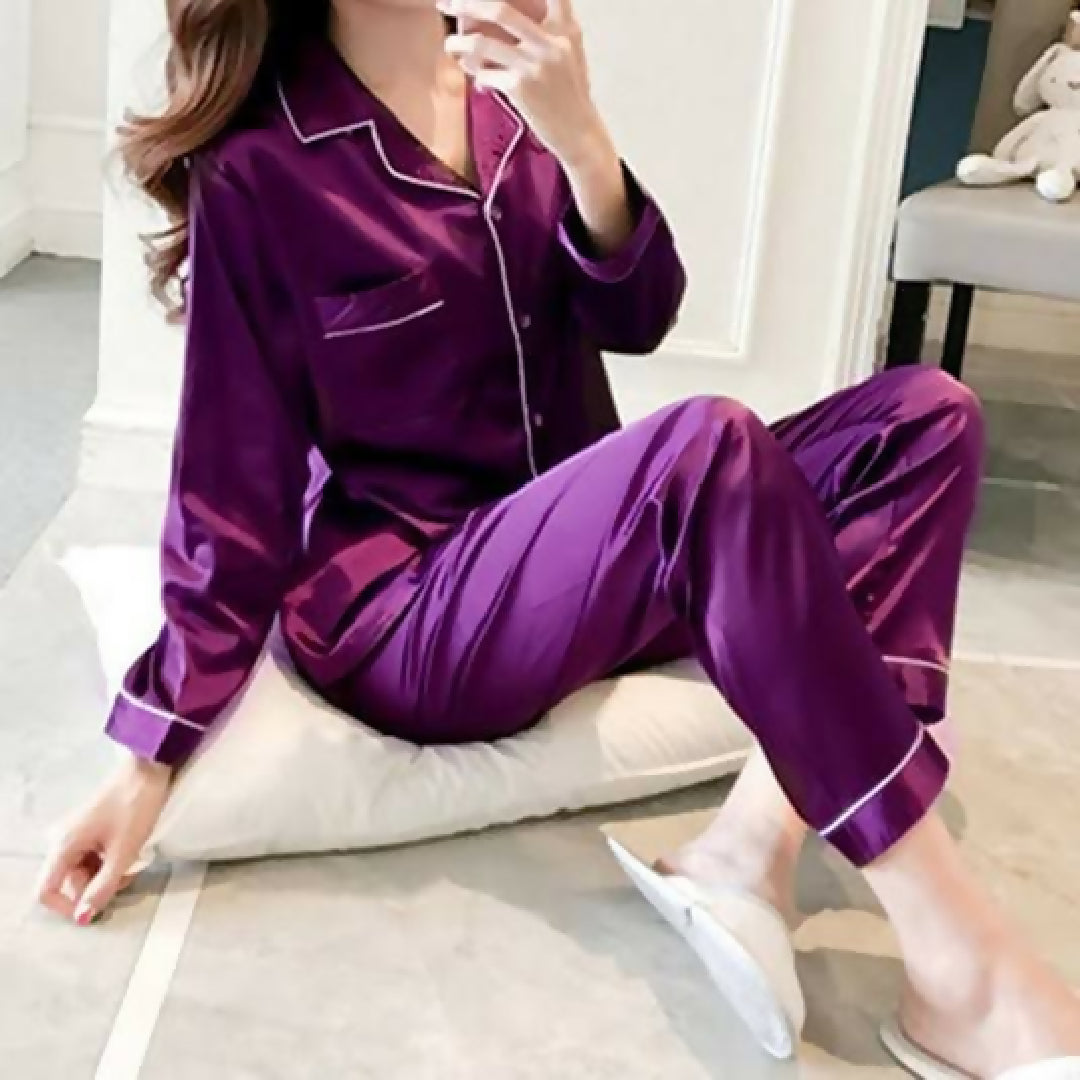 Viscose Silk women Nightwear Trouser Shirt