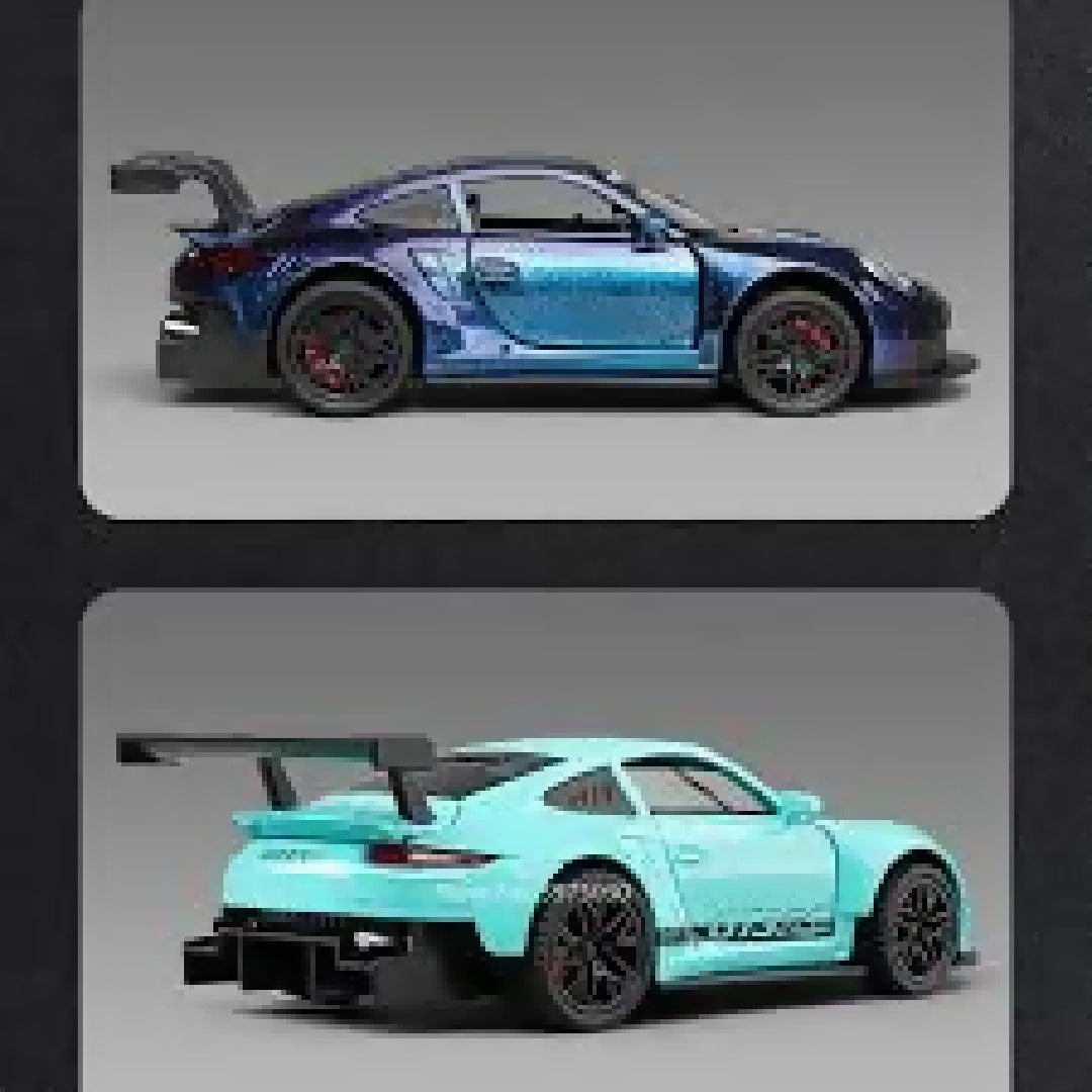 1 32 Porsche 911 GT3 RS Diecast Metal Pull Back Car 4 Openable Doors with Sound and Light Perfect Toy and Gift for Kids