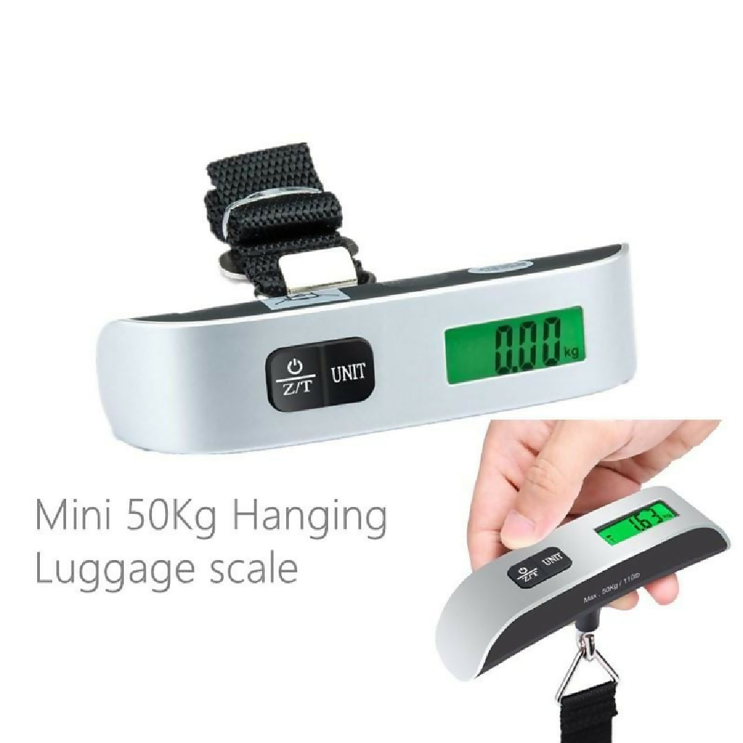 Portable Scale Digital LCD Display 110lb 50kg Electronic Luggage Hanging Suitcase Travel Weighs Baggage Bag Weight Balance Tool